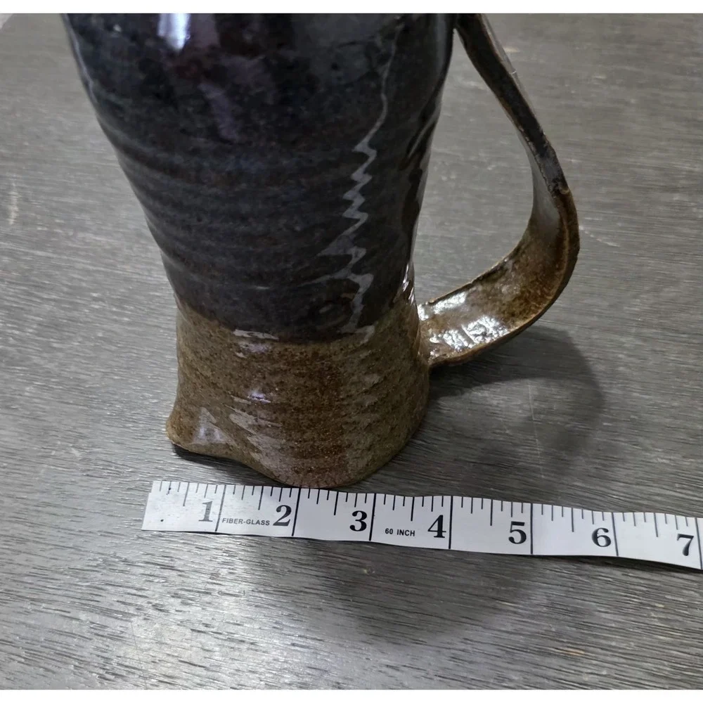 Handmade Rustic Pottery Pitcher And Chalice/Small Pitcher Stoneware Glazed